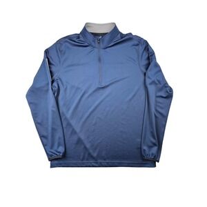 Adidas Mens Half Zip Long Sleeve‎ Blue Golf Ford Pullover Sweatshirt Size L